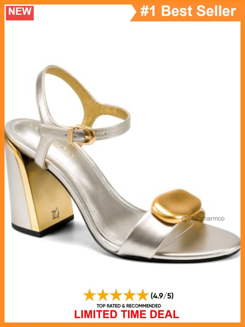 Block Heel Ankle Strap Dress Sandals Pointed Toe Buckle Formal